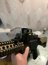 Protector de lentes a prueba de balas para mira telescópica, Protector de lente de punto rojo y verde, plegable, para Rifle, Airsoft, montaje de riel