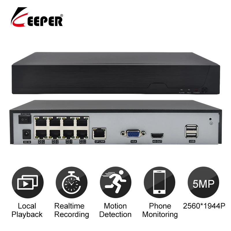 8ch 5mp poe NVR костюм для 2mp и ip-камеры | Безопасность защита