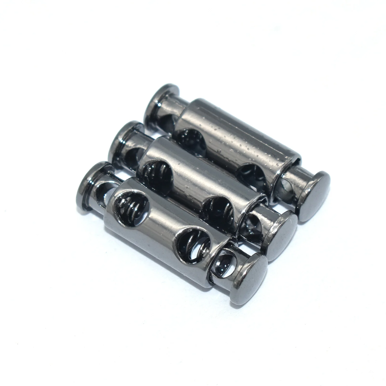 Gunmetal 더블 구멍 토글 스프링 중지 문자열 코드 잠금 Drawstrings..