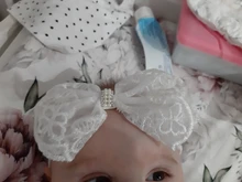 Withe-Cinta para la cabeza con flor para bebé y niña, Lazo de cristal de encaje, accesorios elásticos para bebé, diademas para bebé, accesorios de fotografía