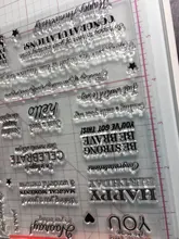 Sellos de mensajes para hacer tarjetas, sellos transparentes para manualidades, colección de recortes
