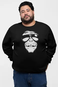 

Angemiel Wear Glasses Vicinity Monkey Black Men 'S Sweatshirt