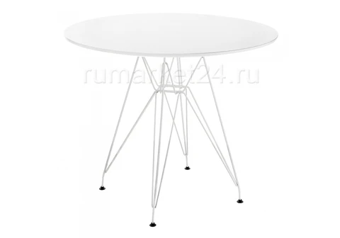 Стол Table 80х76х80 Круглый МДФ стальные ножки Белый |