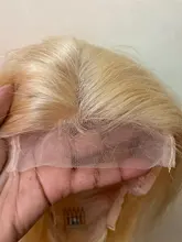 Peluca Bob 13x1 1B 613 cabello humano liso brasileño con encaje frontal, rubio miel degradado, Remy corto prearrancado para mujeres negras