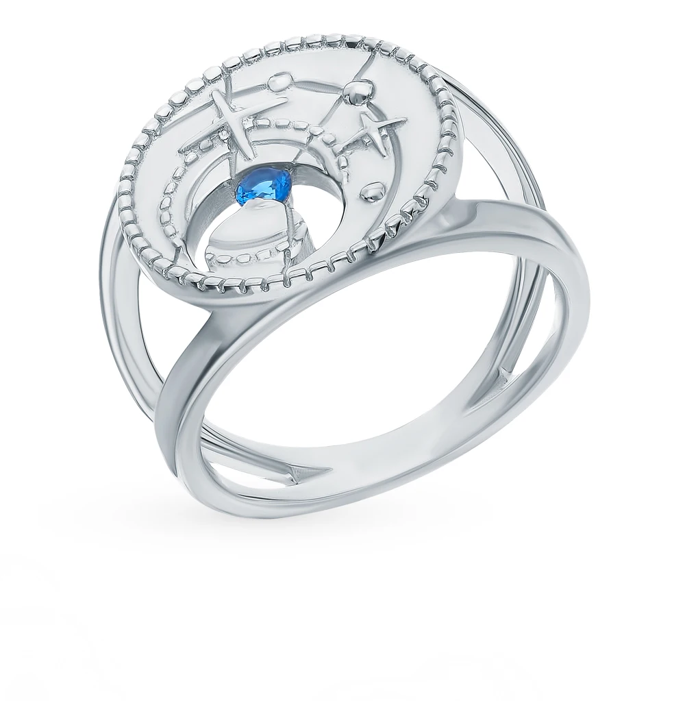 Серебряное кольцо с фианитами SUNLIGHT проба 925