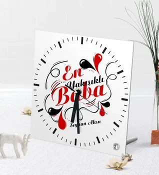 

Personalized Top Handsome Dad Desktop Square Glass Clock