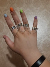 Punk Cool Hip-hop-Juego de anillos abiertos multicapa ajustable, cuatro dedos, juego de anillos para mujer, fiesta gótica, joyería de calle