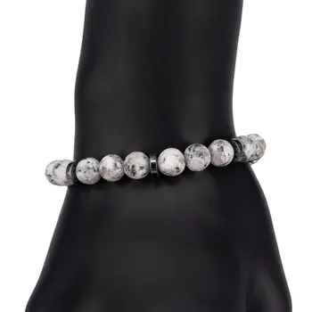 

Jewelry bracelet (natural stone, elastic, white) 54652