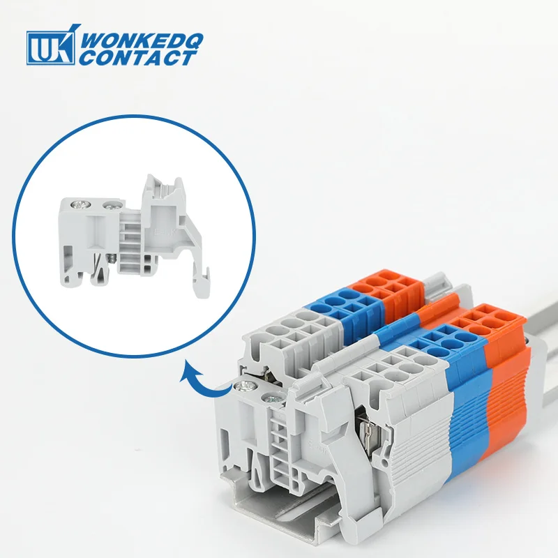 Din Rail Terminal Block End Stop Bracket 10Pcs E/UK E/UK2 EW35 WKF35 Mounting NS 35 DIN Rail Terminal Block Fixed CLIPFIX Screwless Tool-free End Clamp