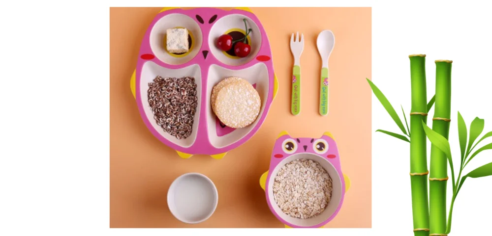 Bamboo cutlery set, table set for children 5in1, environmentally safe cutlery bamboo волокн