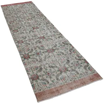 

94x320 Cm Beige Handmade Overdyed Runner Rug-3x10 Ft