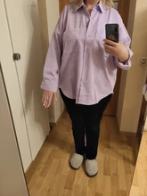 KPYTOMOA-blusas holgadas asimétricas de manga larga para mujer, camisas de pana con bolsillos de gran tamaño a la moda, Tops Chic para mujer 2020