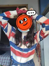 HOUZHOU sudaderas con capucha sudadera a rayas Streetwear mujeres Harajuku de talla grande suéter coreano moda para parejas juego de manga larga Tops