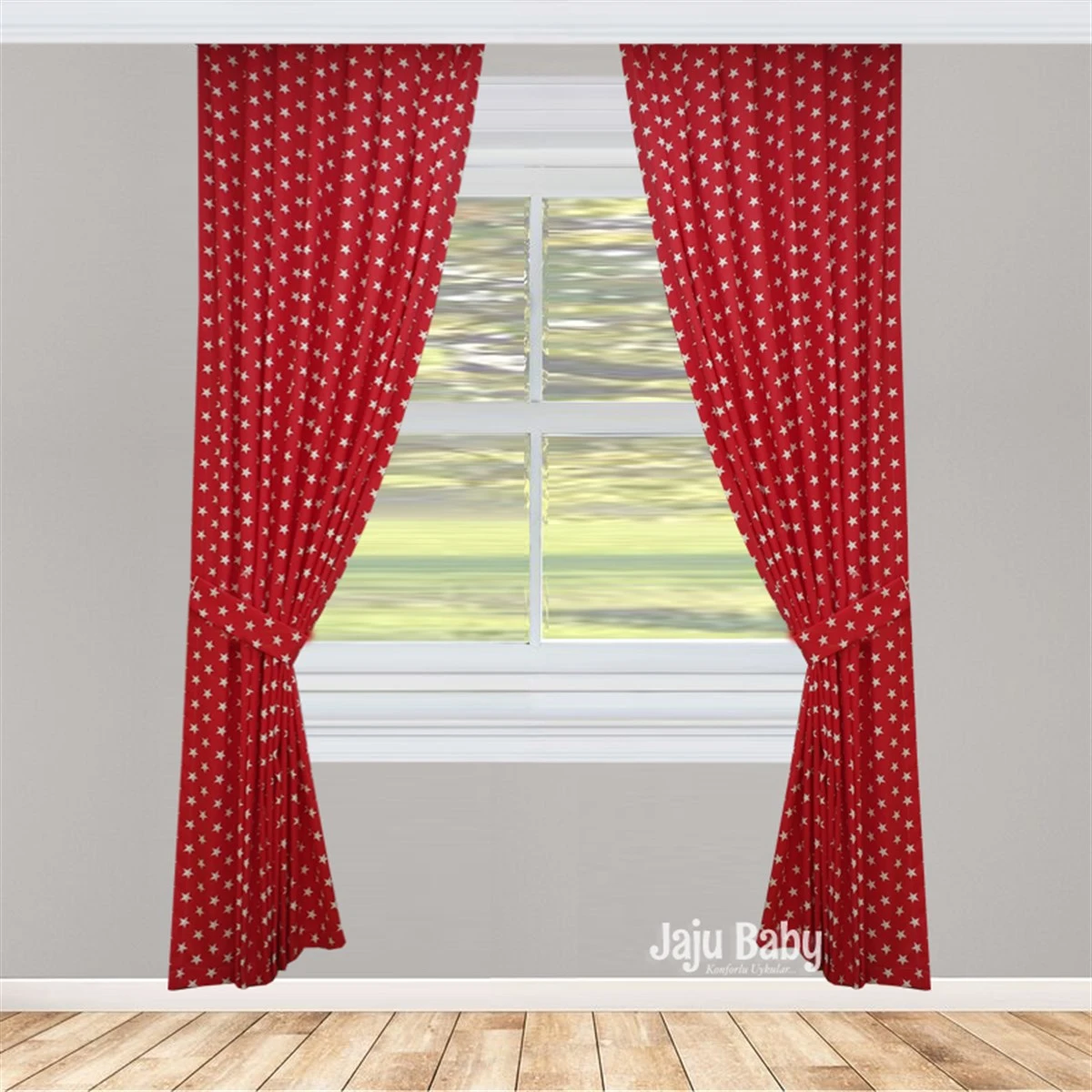 Jaju cortina de fondo doble con diseño estrellado rojo a mano para bebé, textil para habitación de bebé y niños, tela gruesa opaca|Cortinas| - AliExpress