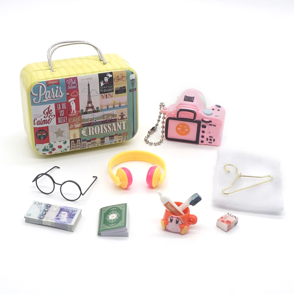 SEWOART Home Decor Suitcase Model Decor Accessories for Dolls Mini for  Pretend Play Luggage Tiny Trunk Case Miniature Travel Suitcase Mini House