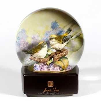 

Glass ball with Snow Queen-bird singing, Snow Ball, snow globe