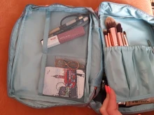 FUDEAM-bolsa de viaje multifunción de poliéster para mujer, organizador de artículos de tocador, bolsa de cosméticos portátil, estuche de maquillaje