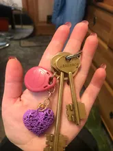 Llavero con forma de corazón de metal, reloj de metal colorido y reloj, colgante de llavero, regalo 1