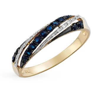 

Gold ring with sapphires and diamonds sunlight sample 585