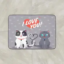 Else серый Прекрасный Кошки Сердца я люблю тебя 3d узор принт противоскользящие декоративные пол двери коврик Домашний Прихожая гостиная