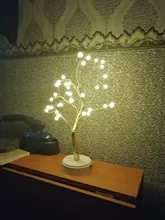 Night-Light Table-Lamp Battery-Operated Bedside Copper-Wire Tree Bedroom Home-Decoration