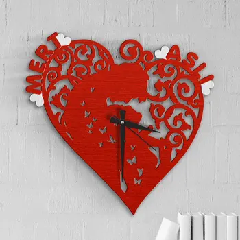 

Personalized Heart Design Wooden Wall Clock-7