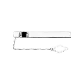 

Silver tie clip with pattern Sokolov from enamel and cubic zirconia, fashion jewelry, silver, 925, men's male