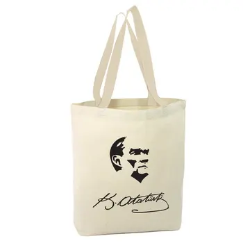 

Angemiel Bag Kemal Ataturk Portrait and Signed Shopping Beach Tote Bag