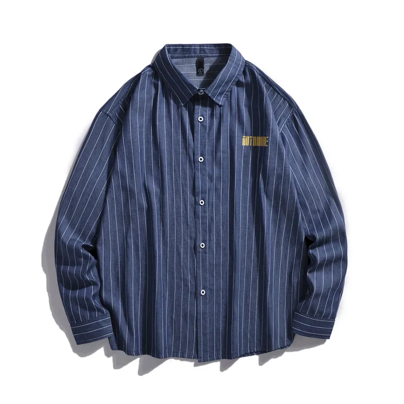 Comprar Camisa de algodón de manga larga para hombre camisa de vestir a rayas clásica HipHop Casual Streetwear otoño primavera camo plaid camisa de vestir para hombre