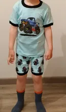 Los niños Pijamas de verano establece excavadora niños Pijama estampado Rooter Pijamas niños Pijamas Infantil de Infantis para 2-8Yrs