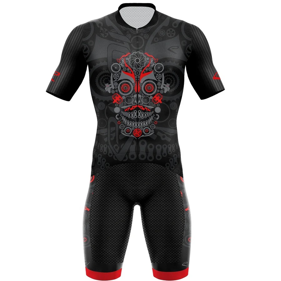 

EKOI 2019 summer mens cycling skinsuit triathlon cycling jersey ciclismo swimming running MTB bike tights non-slip webbing