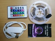 20M-1M USB LED Strip Light 5050 SMD USB RGB Lights Flexible LED Lamp Tape Ribbon RGB TV Desktop Diode Tape adapter