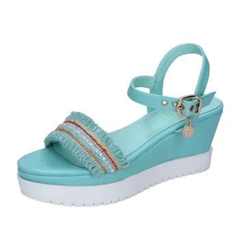 

Henry COVERI sandals women synthetic leather sky blue
