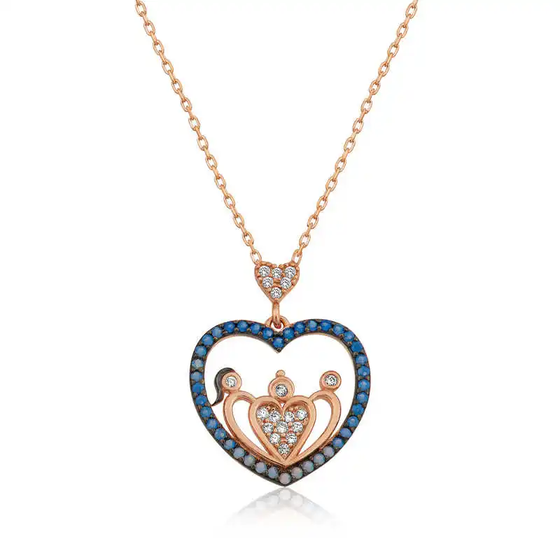 

Armagano 100% 925 Sterling Silver Heart Family Women 'S Necklace Quality and Original Women Amulets