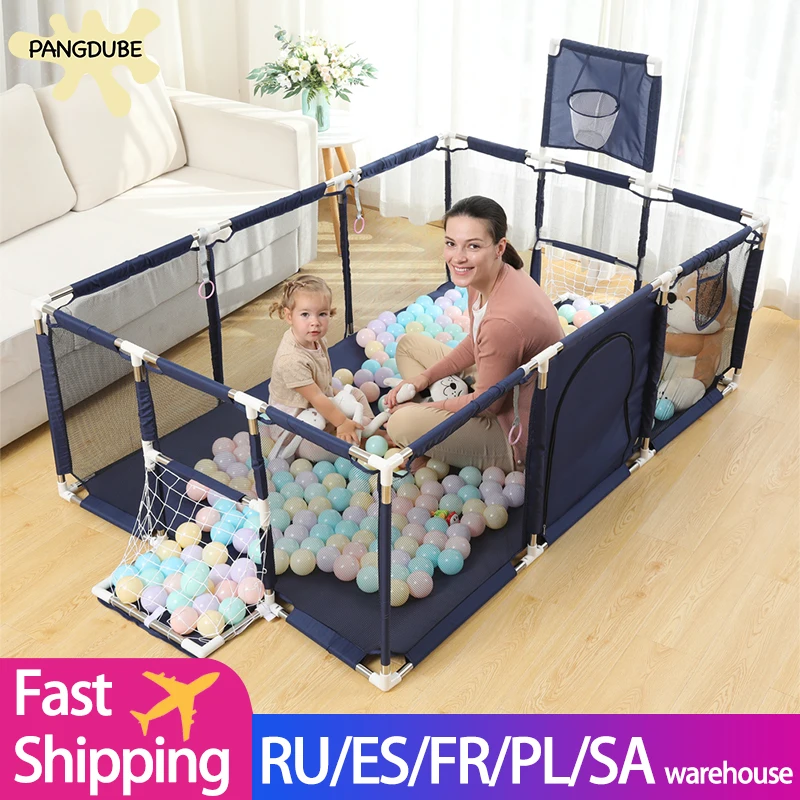BLUE Portable Play Fence Baby Playpen Ball Pit Children Safety Fence