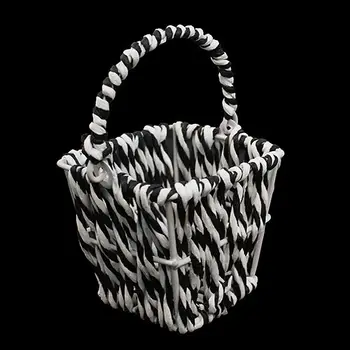 

Mini basket Wicker 70 (8*5,5*12 cm) (black and white)