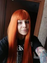 AZQUEEN-Peluca de cabello sintético para mujer, cabellera artificial largo y recto de 30 pulgadas, Color naranja, Color plateado, gris, blanco y rojo