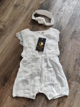 Pelele con diseño de encaje liso para bebé niña, ropa para bebé recién nacido, mono de manga acampanada con diadema de una pieza