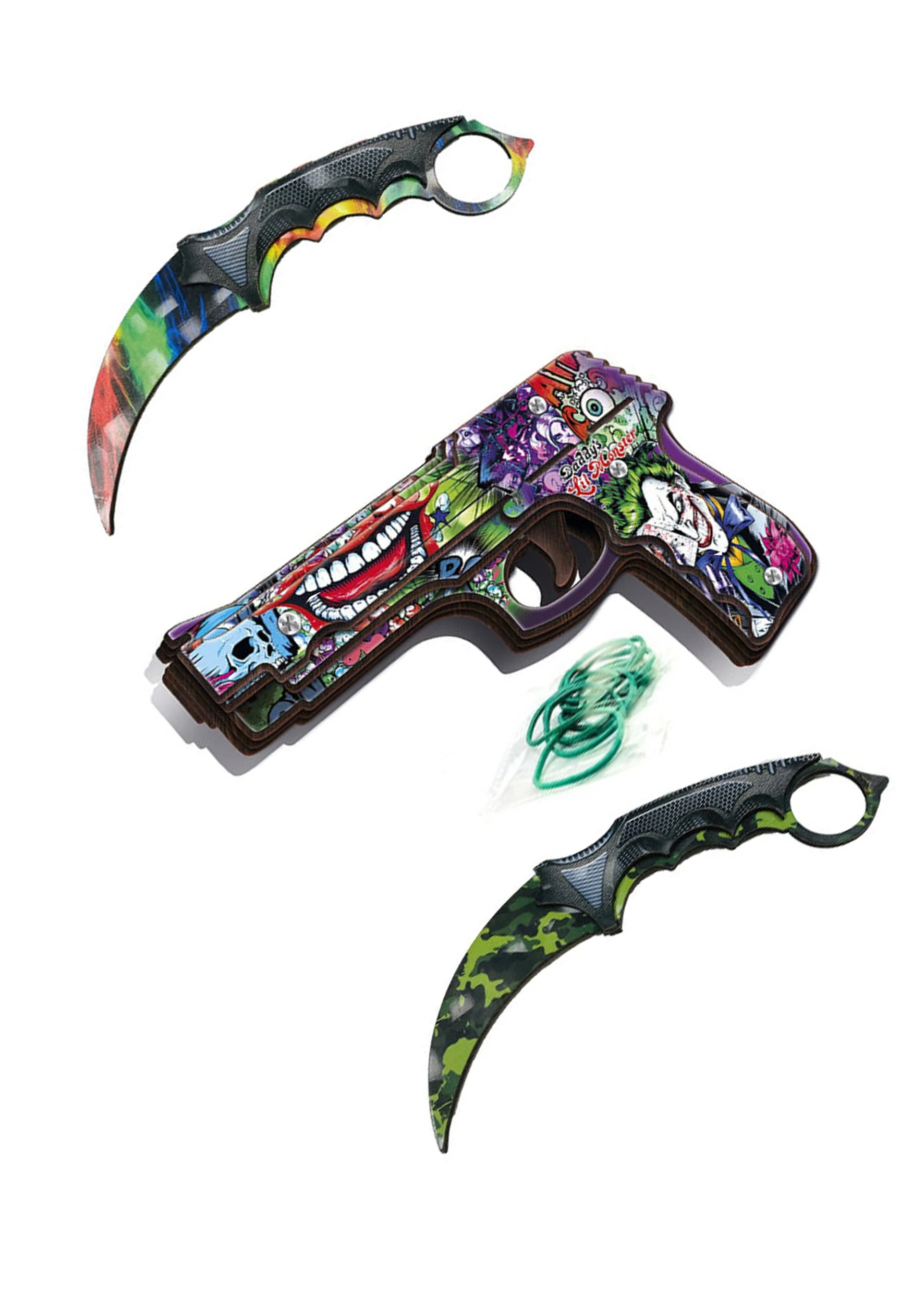 Kerambit toy gun rubber CS go knives Wood set KS boy toys shooting weapon knife | Игрушки и хобби