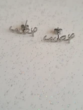 Lemegeton-pendientes de acero inoxidable personalizados para mujer, joyería con nombre, regalo de Navidad