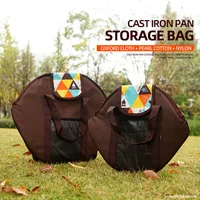 1Pc Outdoor Camping Kitchen Utensil Cookware Storage Bag Travel Barbecue Tray Frying Pan Organizer 1