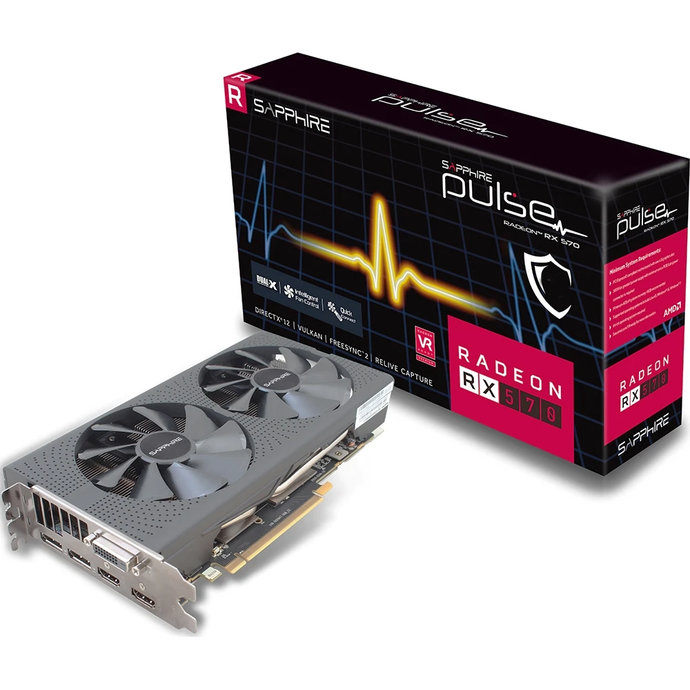 Видеокарта Sapphire Pulse AMD Radeon RX 570 1366MHz 8192MB 7000MHz 256 bit RTL [11266-66-20G]