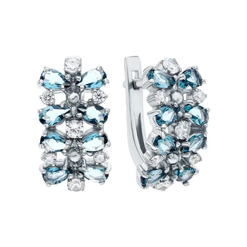 

Silver earrings with cubic zirconia sunlight sample 925