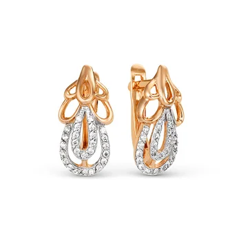 

10-05908 mink gold 585 sterling silver earrings