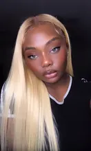 Pelucas de cabello humano Rubio degradado para mujer, pelo liso 4T613 brasileño Remy 613, peluca con malla frontal transparente, pelucas de encaje prearrancadas