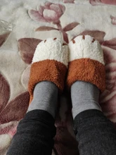 House Plush-Shoes Furry Slippers Cat Paw Non-Slip Bedroom Designer Winter Cute Women