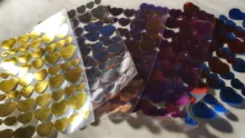 6 hojas/juego de pegatinas de papelería de papel de aluminio dorado, pegatinas adhesivas decorativas con forma de estrella y corazón, pegatinas para álbumes de recortes, álbumes diarios