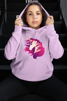 

Angemiel Wear Pink Unicorn Pink Women 'S Hooded Sweatshirt