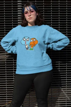 

Angemiel Wear Fan Up To Darwin And Gumball Blue Women Sweatshirts