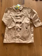 Abrigo de tenis Vintage para bebé, ropa para niño y niña, chaqueta a prueba de viento, cortavientos británico con doble botonadura, cinturón con botón para Collar